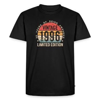 Vintage 1996 Limited Edition 30-Year-Old 30th Bday - Men's Premium Organic T-Shirt - black - Front - Nico (187cm)