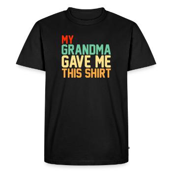 Ma grand-mère m’a donné ce slogan rétro drôle - T-shirt Premium bio Homme - noir - Devant - Nico (187cm)