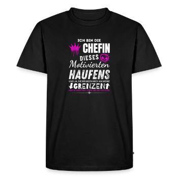 Patron de cette bande motivée Cadeaux de patron - T-shirt Premium bio Homme - noir - Devant - Nico (187cm)