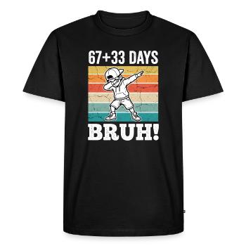 100 Days of School Dabbing Boy Vintage Sunset - Men's Premium Organic T-Shirt - black - Front - Nico (187cm)
