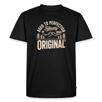 février 1990 – Légende des sommets et montagnes - T-shirt Premium bio Homme - noir - Devant - Nico (187cm)