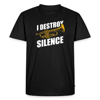Je détruis le trompettiste du silence - T-shirt Premium bio Homme - noir - Devant - Nico (187cm)
