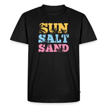 Été - Sable Salé de Soleil - T-shirt Premium bio Homme - noir - Devant - Nico (187cm)