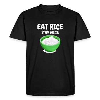 Rice International Cuisine Amateurs de riz - T-shirt Premium bio Homme - noir - Devant - Nico (187cm)