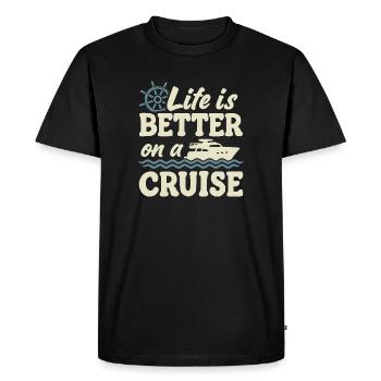 Cruise Ship Summer Vacation Trip - Men's Premium Organic T-Shirt - black - Front - Nico (187cm)