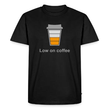 Low on Coffee - Men's Premium Organic T-Shirt - black - Front - Nico (187cm)
