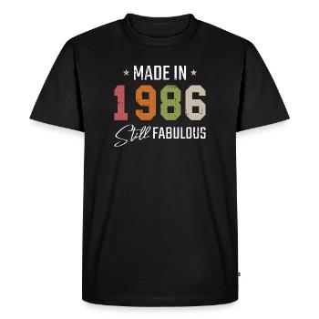 Made in 1986 Still Fabulous - Men's Premium Organic T-Shirt - black - Front - Nico (187cm)