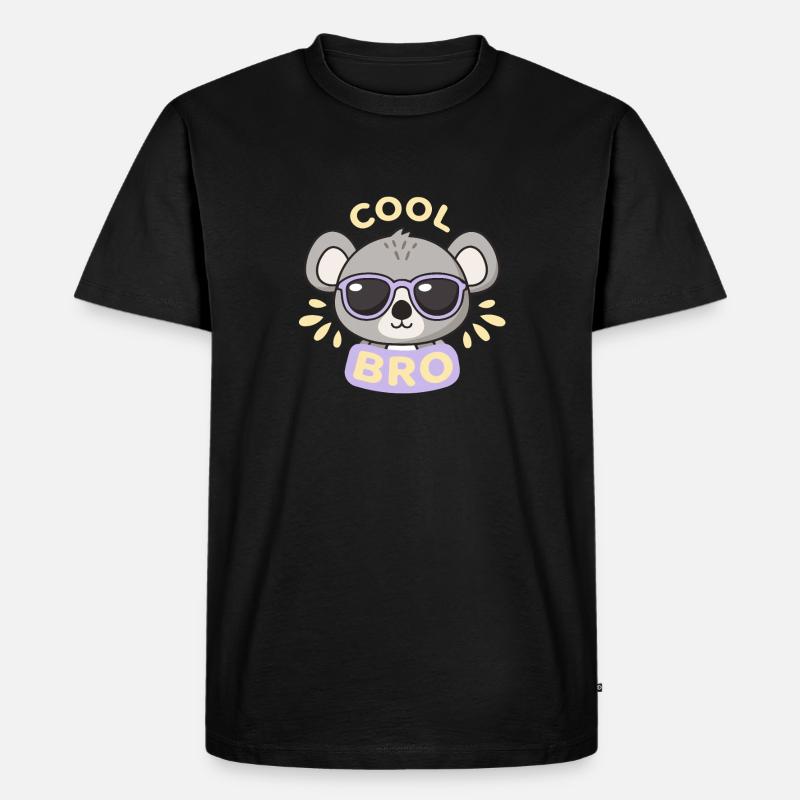Coole Koala-Lila Gläser - Männer Premium Bio T-Shirt - Schwarz