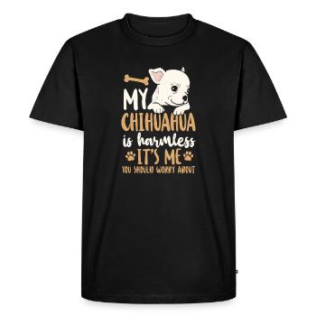 Chihuahua Chihuahueño Mon Chihuahua - T-shirt Premium bio Homme - noir - Devant - Nico (187cm)