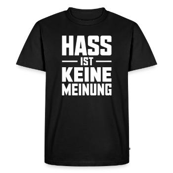 Hate is not an opinion - Antifa Tee - Men's Premium Organic T-Shirt - black - Front - Nico (187cm)