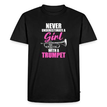 Une fille avec un trompettiste - T-shirt Premium bio Homme - noir - Devant - Nico (187cm)