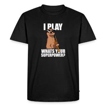 Je joue de la trompette - T-shirt Premium bio Homme - noir - Devant - Nico (187cm)