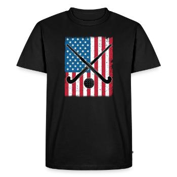 Drapeau USA de hockey sur gazon - T-shirt Premium bio Homme - noir - Devant - Nico (187cm)