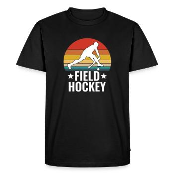Hockey sur gazon Hommes Rétro Vintage - T-shirt Premium bio Homme - noir - Devant - Nico (187cm)