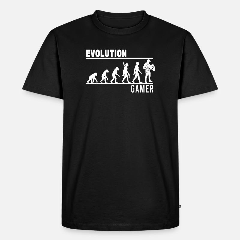 evolution gamer - Männer Premium Bio T-Shirt - Schwarz