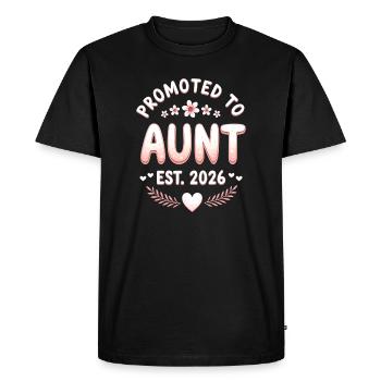 Aunt 2026 Aunt 2026 Promoted to Aunt 2026 - Men's Premium Organic T-Shirt - black - Front - Nico (187cm)