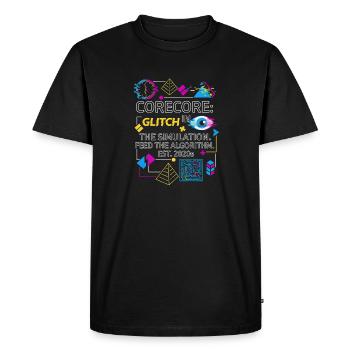 Collage d’algorithmes de simulation de bugs Corecore - T-shirt Premium bio Homme - noir - Devant - Nico (187cm)