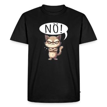 Cool Cat Nope funny saying grumpy - Men's Premium Organic T-Shirt - black - Front - Nico (187cm)