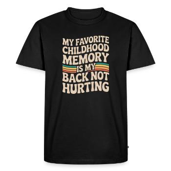 My Favorite Childhood Memory Funny Retro Aging Quo - Men's Premium Organic T-Shirt - black - Front - Nico (187cm)