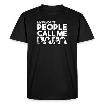 My Favorite People Call Me Papa Firefighter - Men's Premium Organic T-Shirt - black - Front - Nico (187cm)