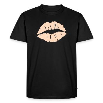 Lips Silhouette - Men's Premium Organic T-Shirt - black - Front - Nico (187cm)
