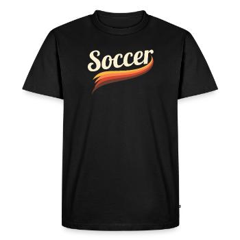 Retro Soccer Shirt – Iconic Football Look - Men's Premium Organic T-Shirt - black - Front - Nico (187cm)