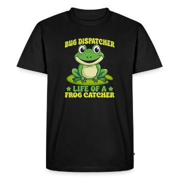 Frog Catcher Bug Dispatcher Life Of A Catcher Frog - Men's Premium Organic T-Shirt - black - Front - Nico (187cm)