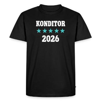 Confectioner 2026 Apprenticeship Exam Master Apprentice - Men's Premium Organic T-Shirt - black - Front - Nico (187cm)