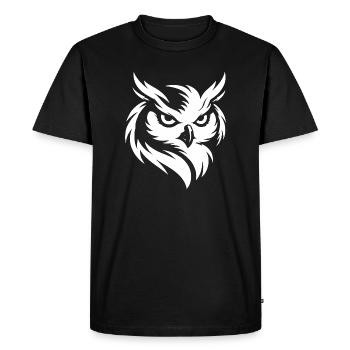 Hibou - Art de lignes de faune mystique Design de la nature - T-shirt Premium bio Homme - noir - Devant - Nico (187cm)