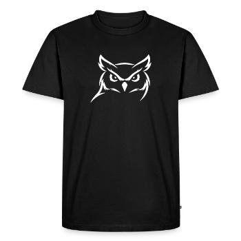 Owls Kop - Design minimaliste de la nature - T-shirt Premium bio Homme - noir - Devant - Nico (187cm)