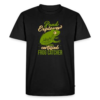 Frog Catcher Pond Explorer Certified Frog - Men's Premium Organic T-Shirt - black - Front - Nico (187cm)