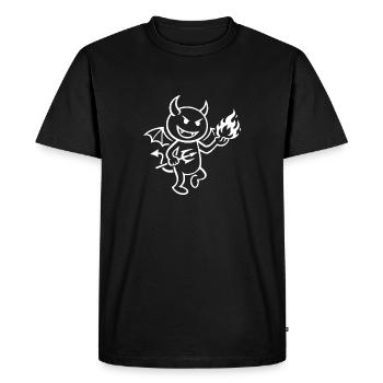 Démon de Feu avec Boule de Feu - Démon - T-shirt Premium bio Homme - noir - Devant - Nico (187cm)