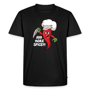 Plus d’assaisonnement Cuisinier chili - T-shirt Premium bio Homme - noir - Devant - Nico (187cm)