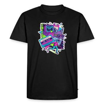Cyberpunk des années 90 - T-shirt Premium bio Homme - noir - Devant - Nico (187cm)