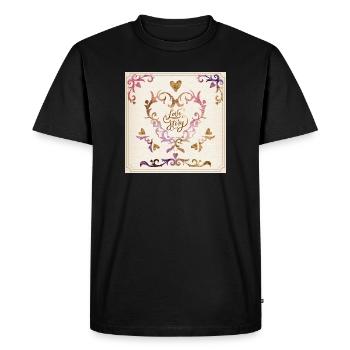 Elegant Vintage Heart Ornament Design - Men's Premium Organic T-Shirt - black - Front - Nico (187cm)