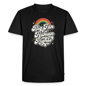 Grand fan de Human Rights Retro Rainbow - T-shirt Premium bio Homme - noir - Devant - Nico (187cm)