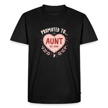 Aunt 2026 Aunt 2026 Promoted to Aunt 2026 - Men's Premium Organic T-Shirt - black - Front - Nico (187cm)