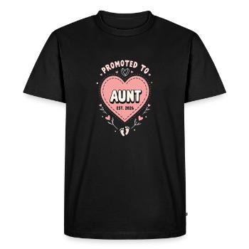Aunt 2026 Aunt 2026 Promoted to Aunt 2026 - Men's Premium Organic T-Shirt - black - Front - Nico (187cm)