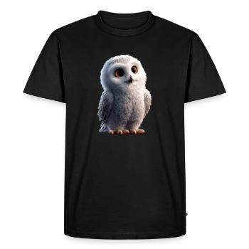 Chouette blanche Chouette Chouette Chouette Chouette Chouette Chouette des neiges - T-shirt Premium bio Homme - noir - Devant - Nico (187cm)