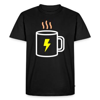 Coffee Mug Energy Blitz - Men's Premium Organic T-Shirt - black - Front - Nico (187cm)