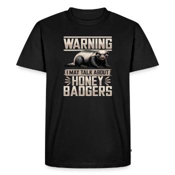 Funny Honey Badger - Men's Premium Organic T-Shirt - black - Front - Nico (187cm)
