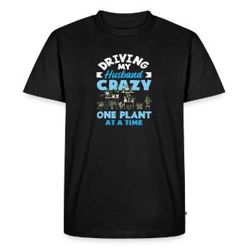 Rendre mon mari fou amoureux des plantes - T-shirt Premium bio Homme - noir - Devant - Nico (187cm)