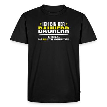Blague bavaroise sur la bière - T-shirt Premium bio Homme - noir - Devant - Nico (187cm)