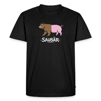 Cochon Ours – Jeu de mots drôles Conception animale - T-shirt Premium bio Homme - noir - Devant - Nico (187cm)