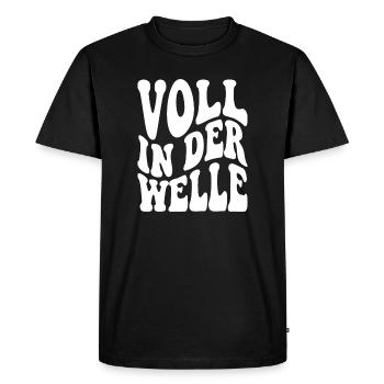 Plein dans la vague - T-shirt Premium bio Homme - noir - Devant - Nico (187cm)
