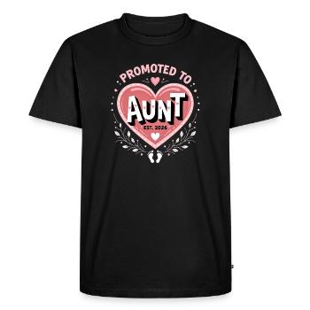 Aunt 2026 Aunt 2026 Promoted to Aunt 2026 - Men's Premium Organic T-Shirt - black - Front - Nico (187cm)