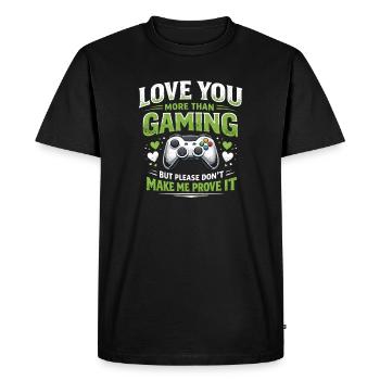 Humorisme drôle de joueur de console de jeu vidéo - T-shirt Premium bio Homme - noir - Devant - Nico (187cm)