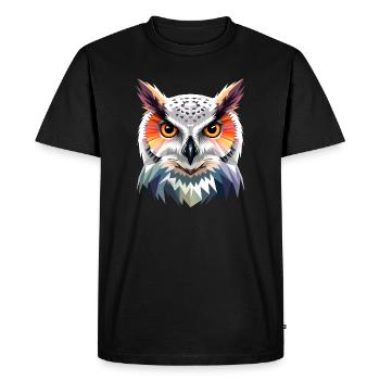 Chouette blanche Chouette Chouette Chouette Chouette Chouette Chouette des neiges - T-shirt Premium bio Homme - noir - Devant - Nico (187cm)