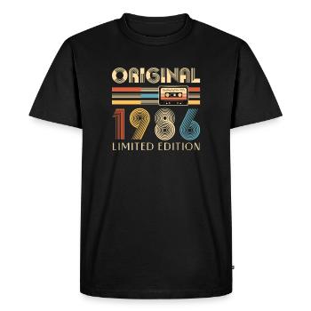 40e anniversaire, 40 ans, original 1986 - T-shirt Premium bio Homme - noir - Devant - Nico (187cm)