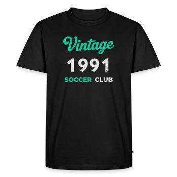 Millésime 1991 – Année de naissance rétro du club de football - T-shirt Premium bio Homme - noir - Devant - Nico (187cm)